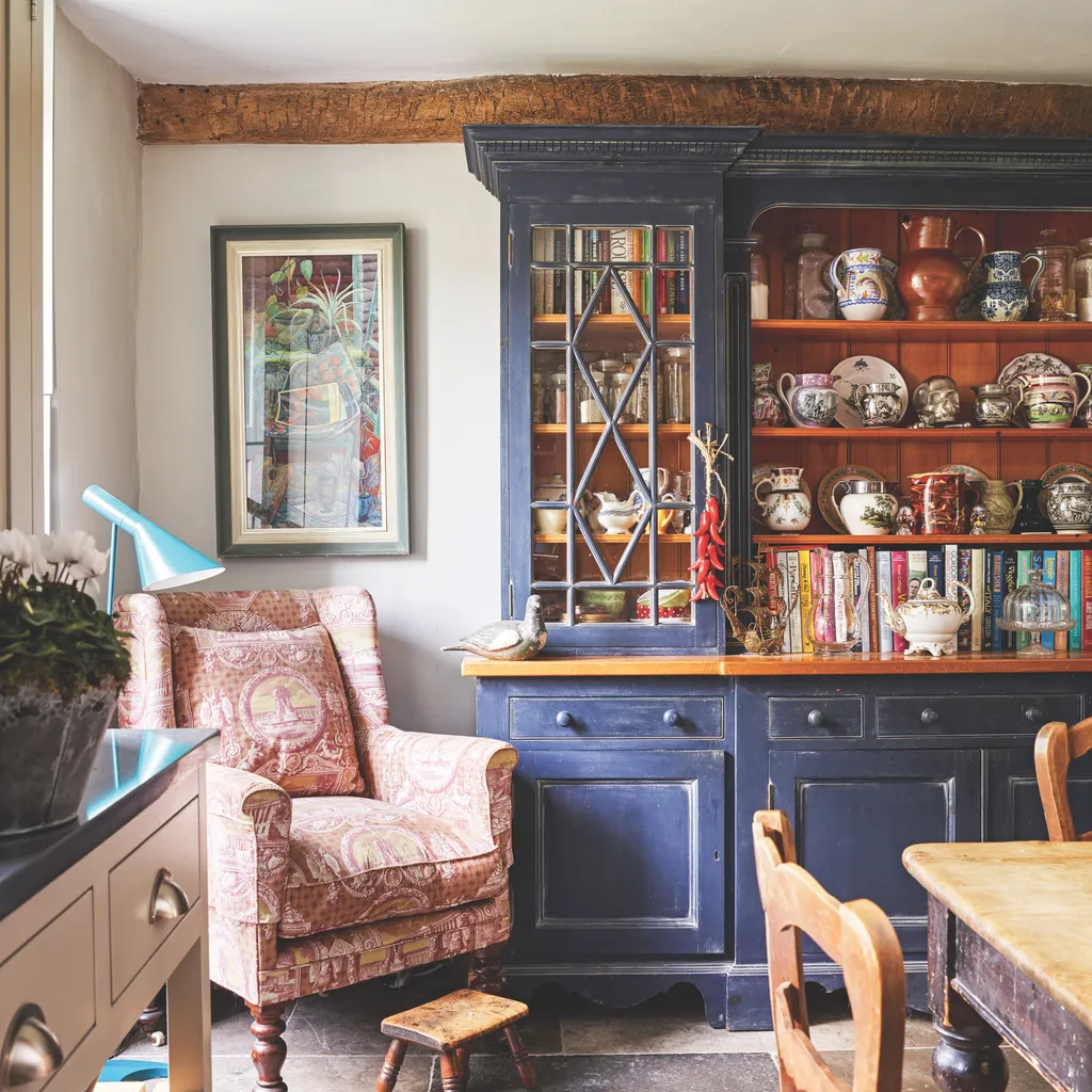 The dresser is the star of Antiques Roadshow expert Lisa Lloyd’s kitchen – find more beautiful antique dressers at her shop, Hand of Glory Antiques & Interiors.
