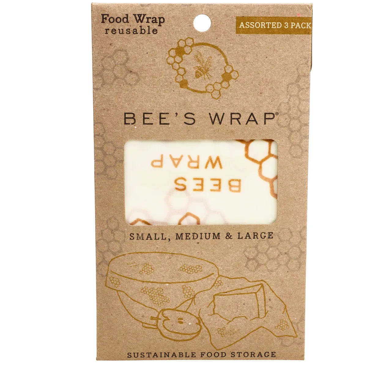 Bee’s Wrap Assorted Reusable Food Wraps - Pack of 3