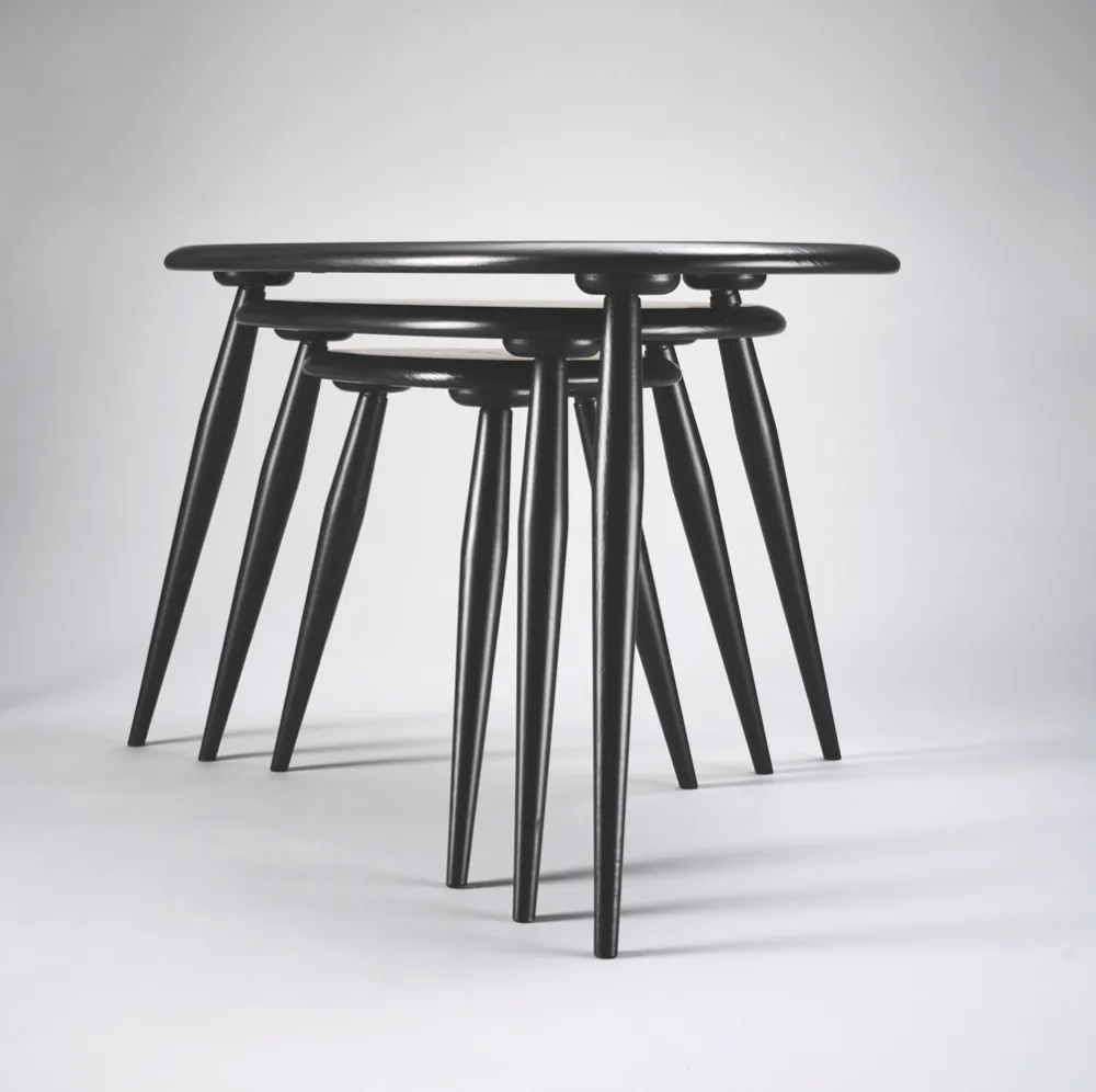 Ercol table set shot on grey
