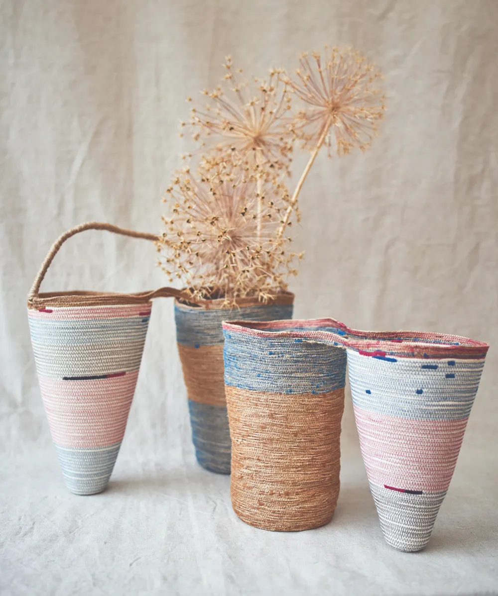 Jessica Geach's finished baskets