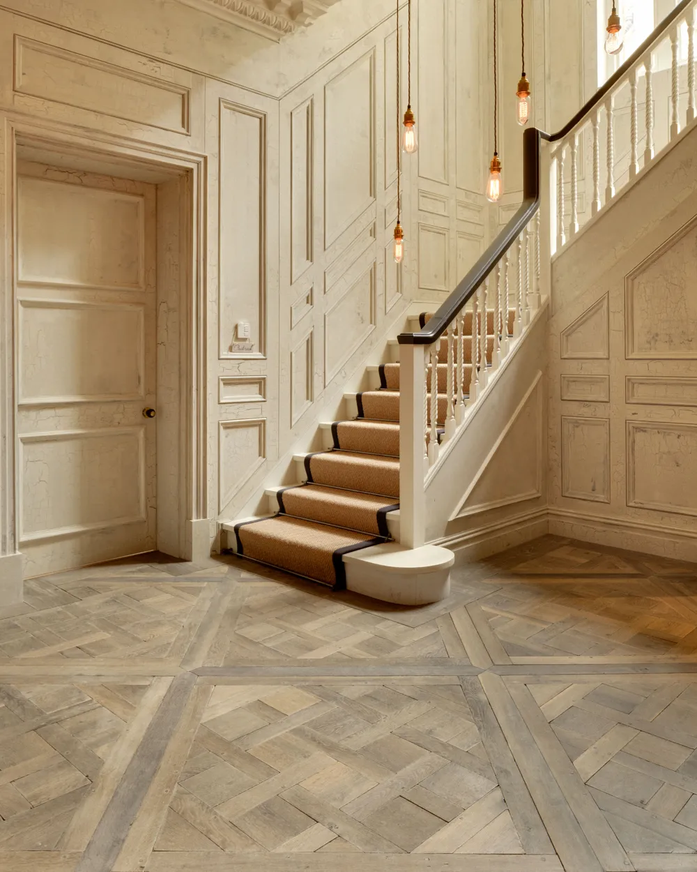 Versailles panel floor, from £234, The New & Reclaimed Flooring Company.