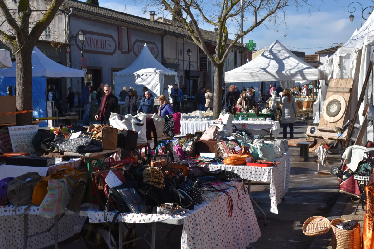 Stalls at L'Isle-Sur-La-Sorgue International Fair