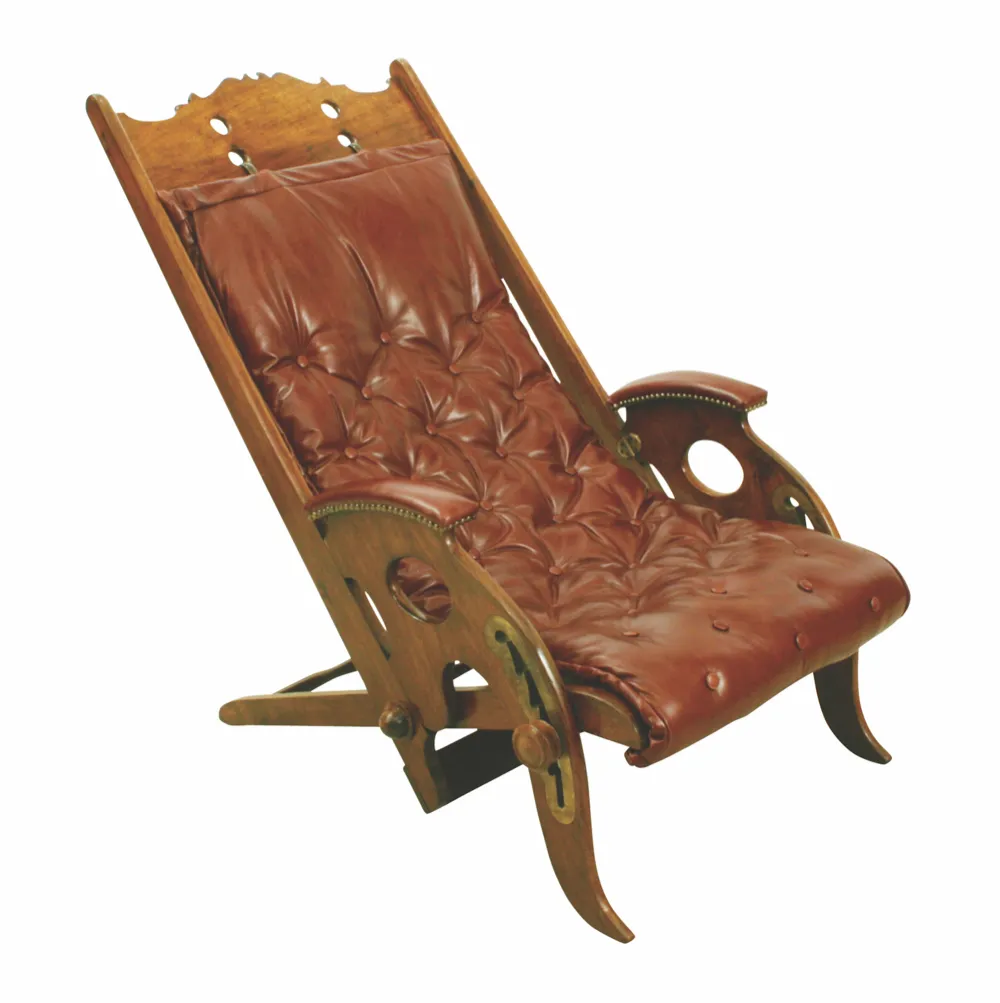Folding colonial campaign chair by J Herbert McNair, £2,400, Manfred Schotten Antiques.