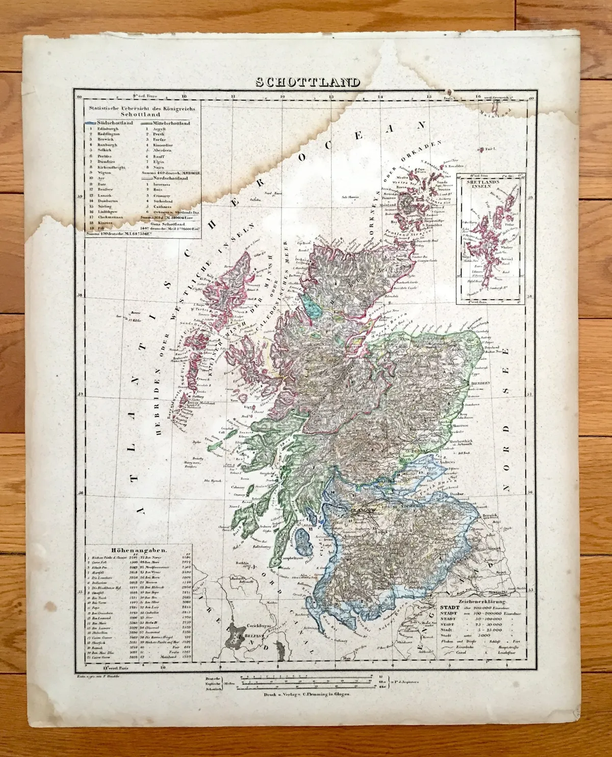 Map of Scotland from 1855