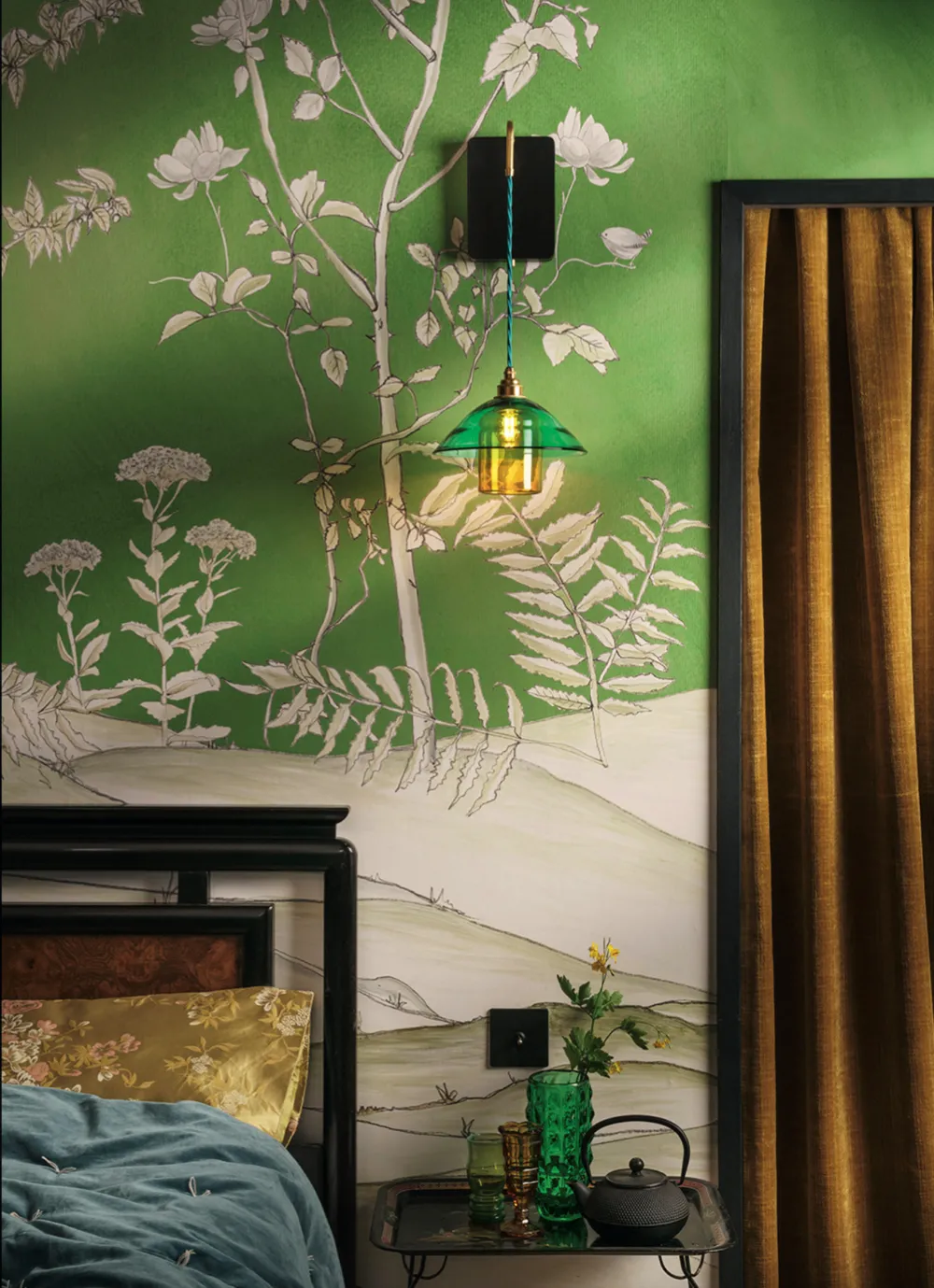 Esther Patterson of Curiousa & Curiousa's hand painted wallpaper