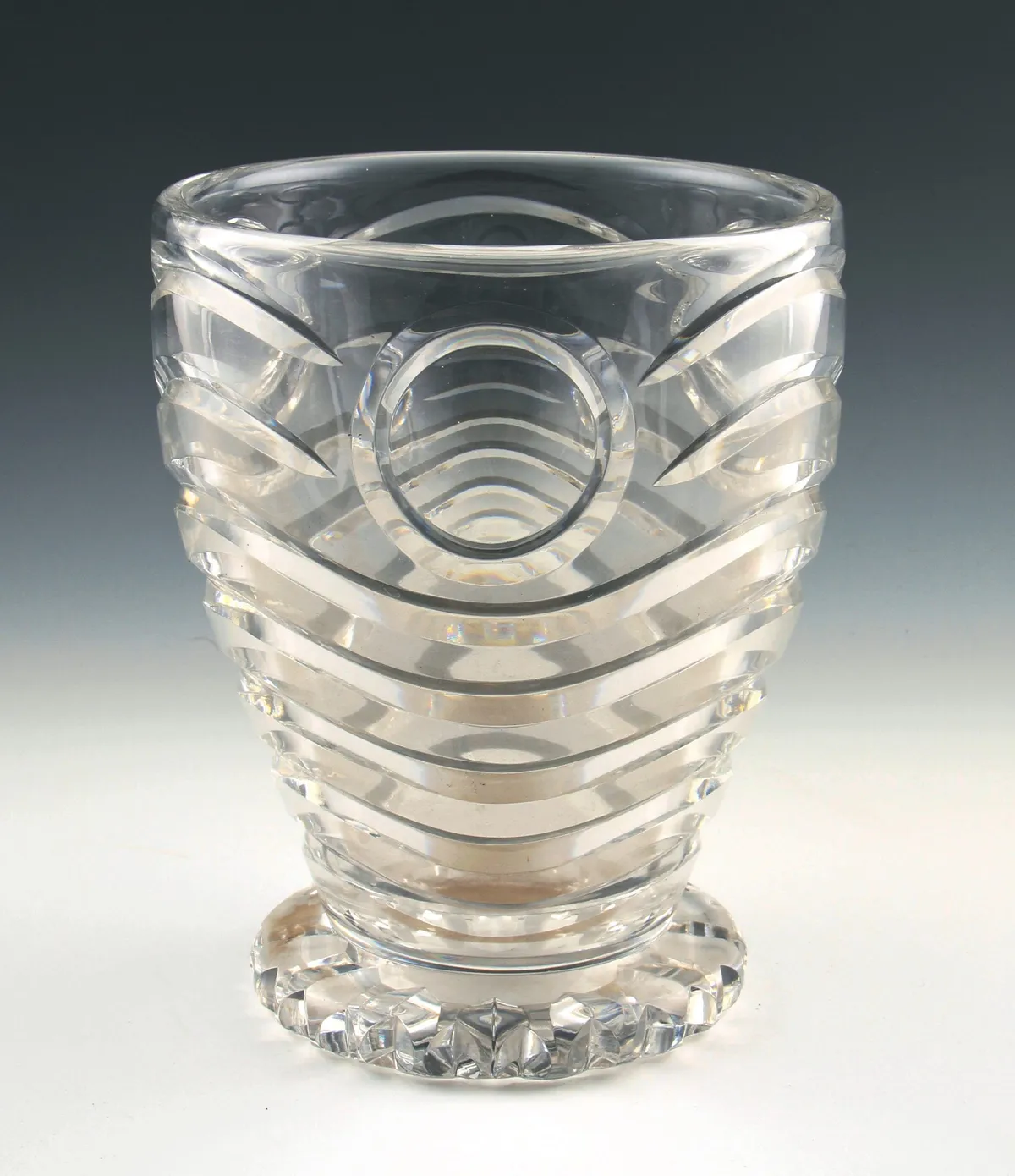 A crystal vase by Irene Stevens