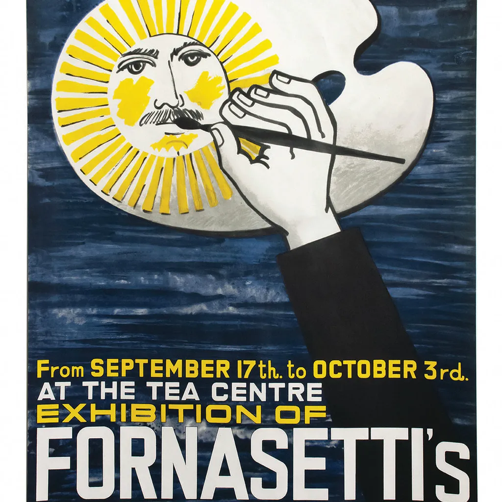 Piero Fornasetti Tea Centre Exhibition poster 1950s