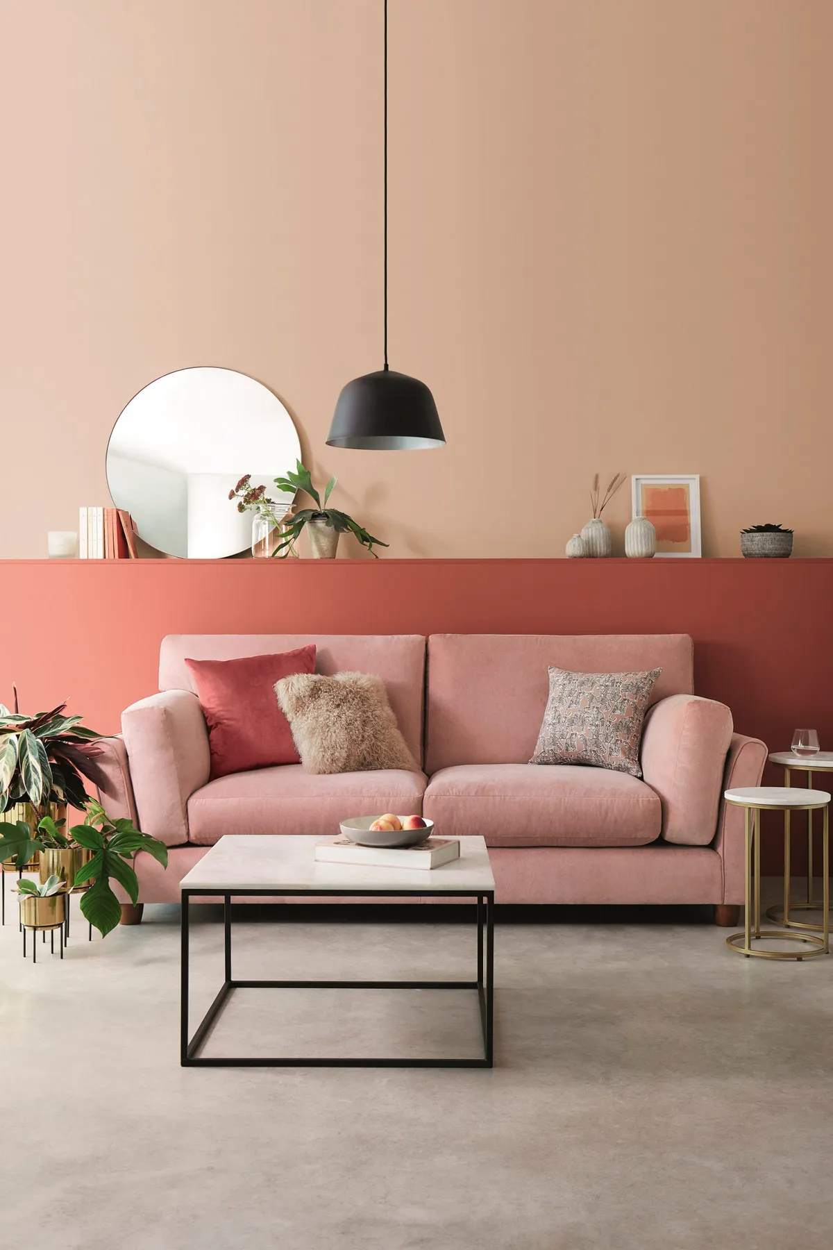 We’re big on pink in this blush scene, featuring the Layla sofa, starting from £899 for a small at Marks & Spencer