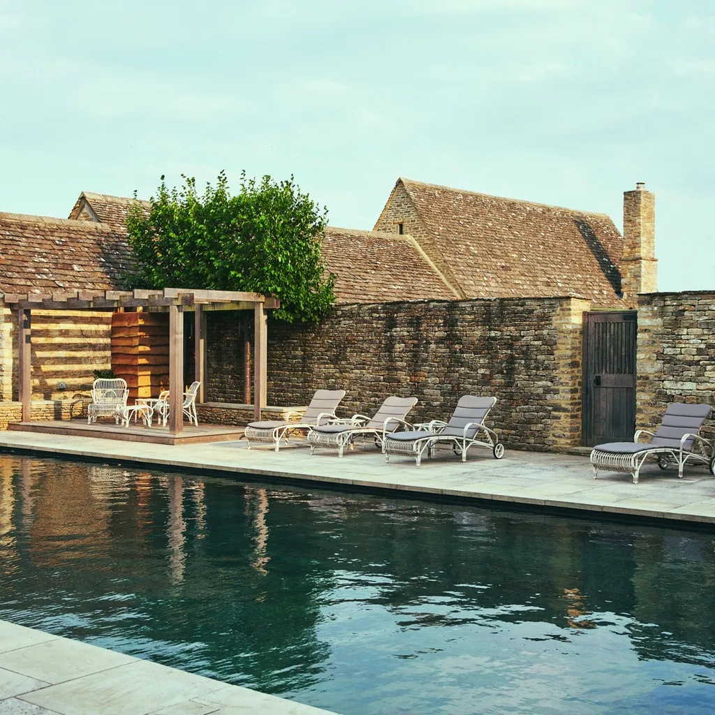 Dive into the Thyme outdoor swimming pool, fed by a natural subterranean stream.