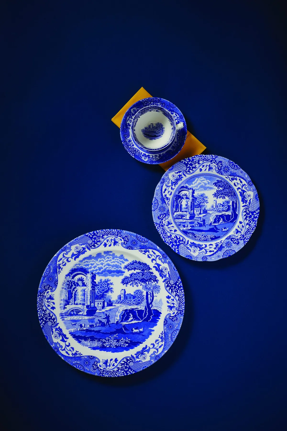 Spode Blue Italian teacup and saucer, £110 (set of four); tea plate, £13; dinner plate, £16, all Spode. Image: Dave Caudery