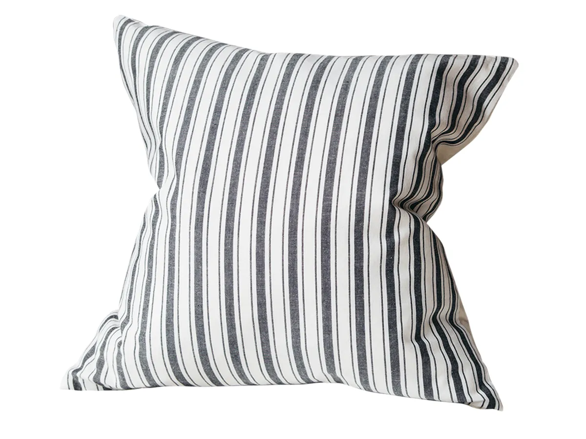 Charcoal Stripe cushion, £35, Graham & Green