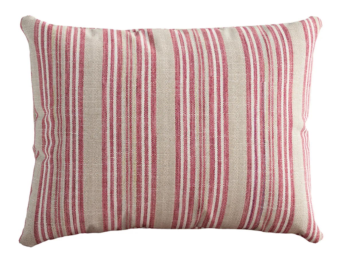 Stretch Scatter cushion in Red French Stripe, £45, Loaf.