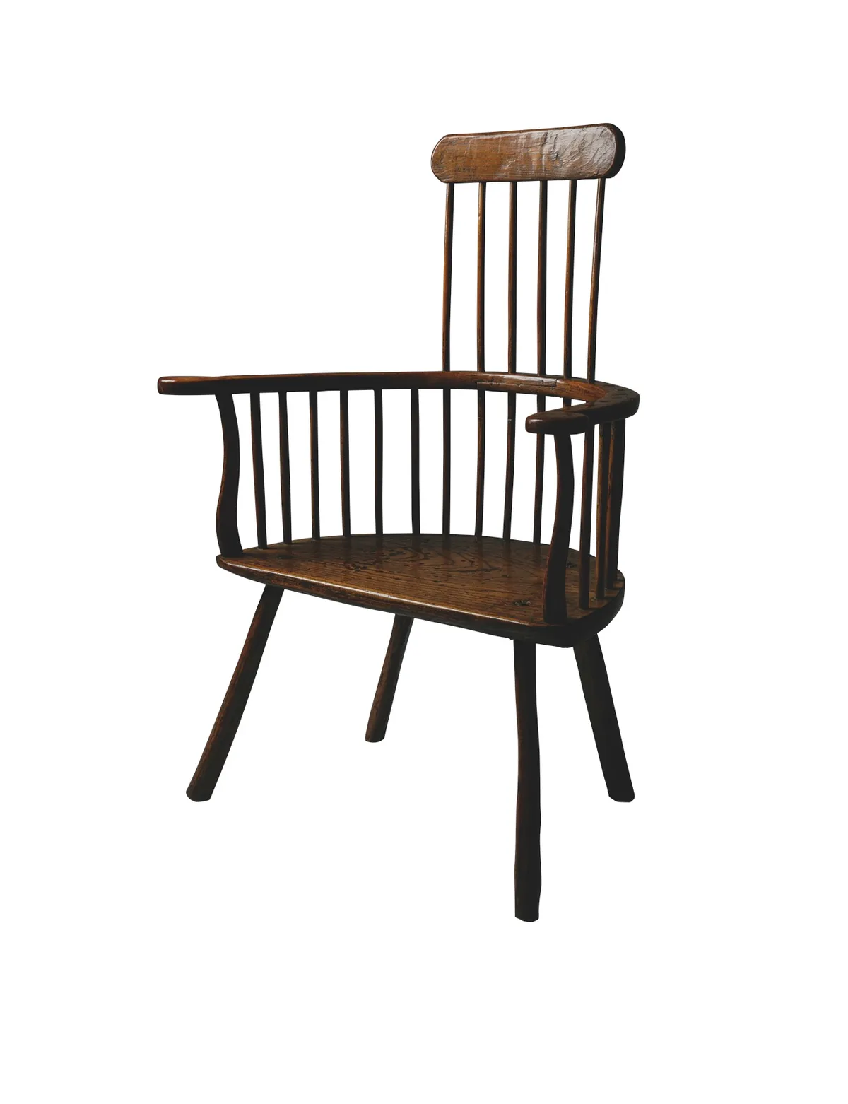 A ‘collector’s dream’ – late 18th-century ash chair with one-piece sycamore arm and seat, original paint and later varnish.