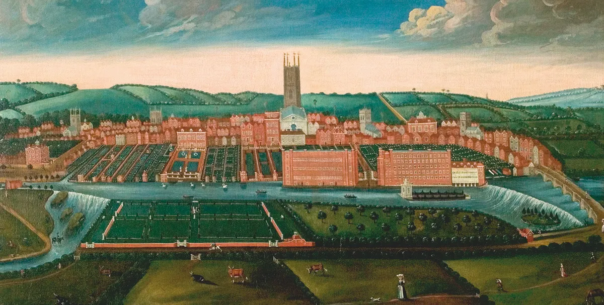 A Prospect of Derby, by an unknown artist, shows the Silk Mill (soon to be the Museum of Making) as it was in 1725. Picture by John McLean/Derby Museums