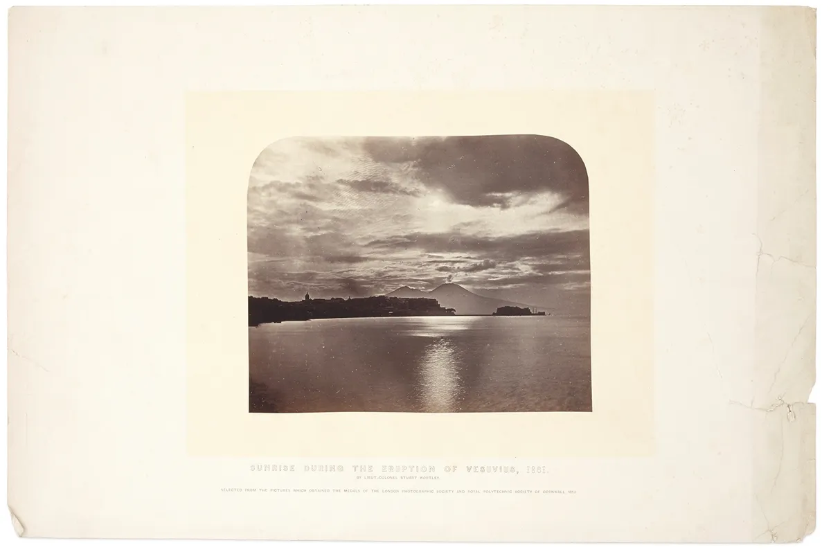 Lt. Col. Archibald Henry Plantagenet Stuart-Wortley’s ‘Sunrise During the Eruption of Vesuvius’, 1861. Albumen print with photographer’s credit and date, £2,000, Bernard Quaritch.