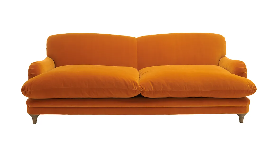Large Pudding Sofa in Spiced Orange Clever Velvet
