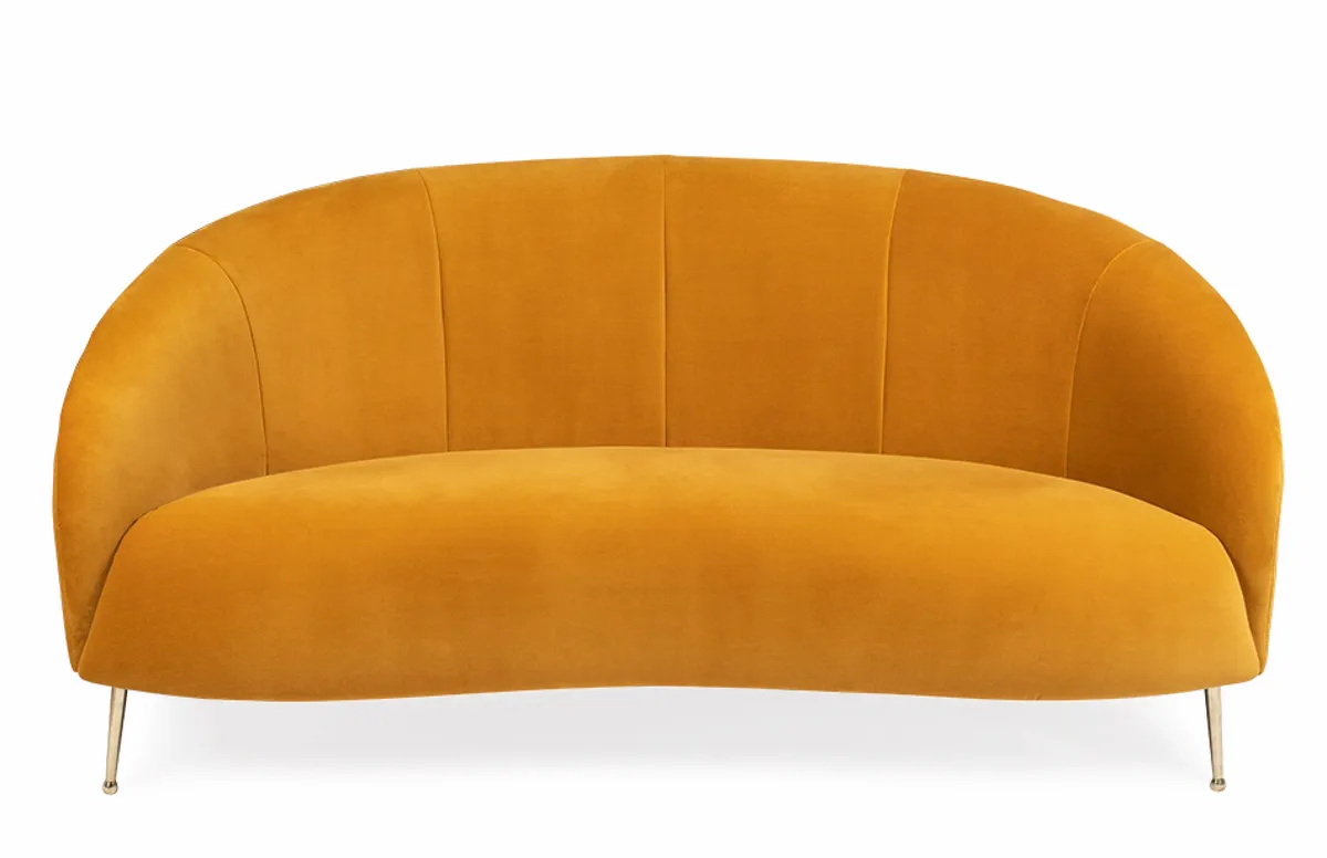 Bloomsbury Two-seater Sofa in Smart Luxe Velvet Cognac