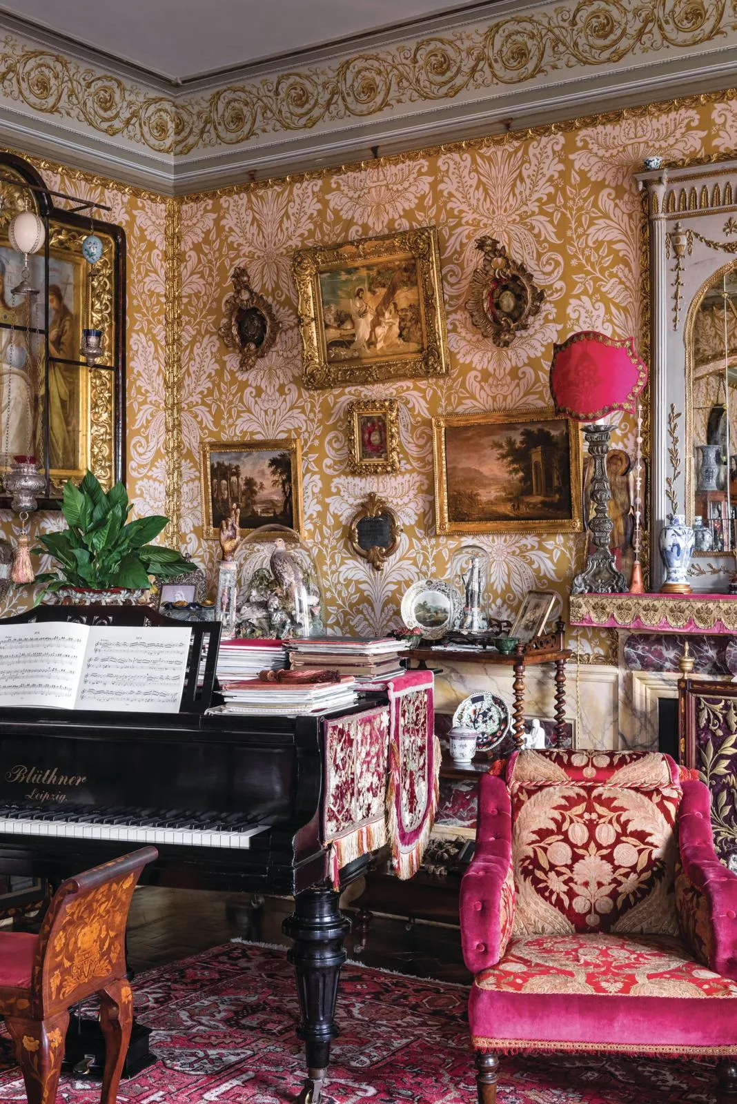 Hasting B&B piano in the drawing room