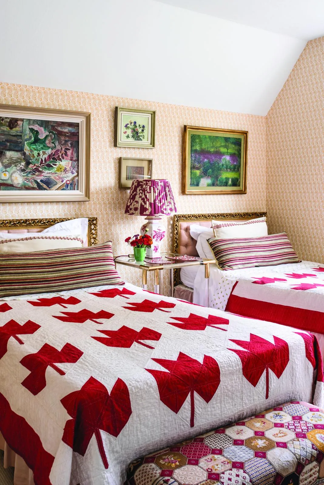 Mid-century home guest bedroom