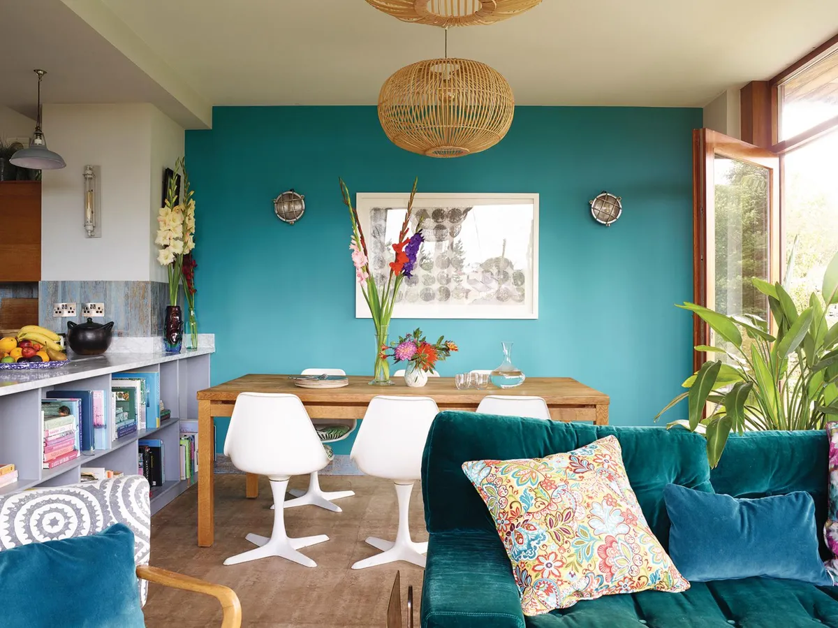Vibrant vintage house, dining area