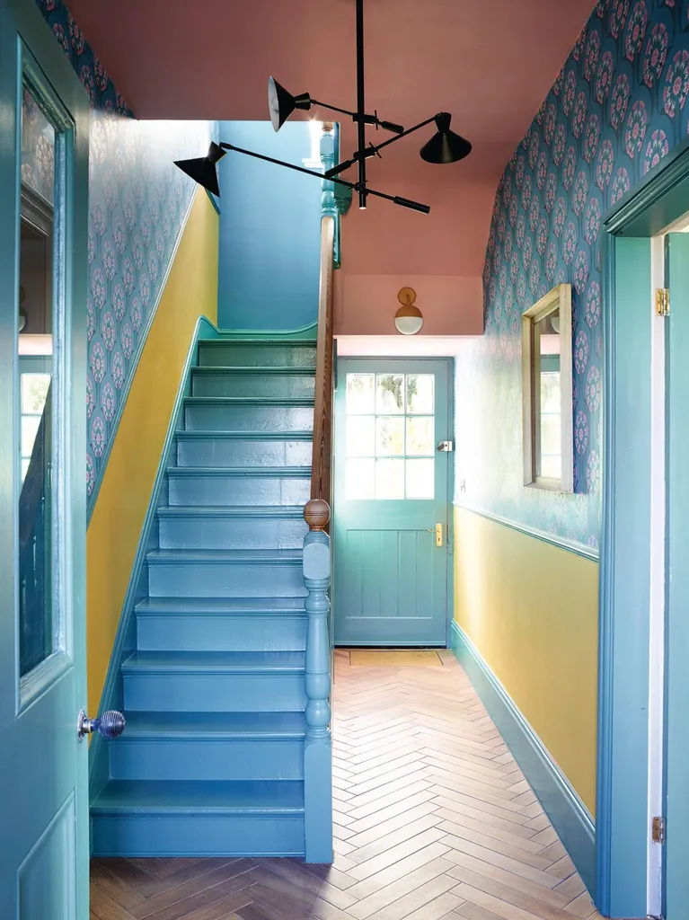 Vibrant vintage house, hallway stairs