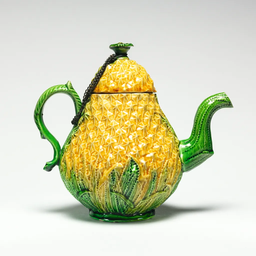 Staffordshire teapot shaped like a pineapple