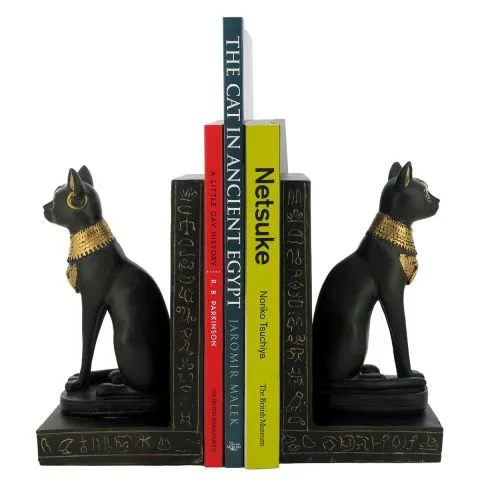 Egyptian cat bookends