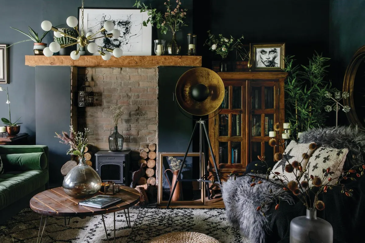 Dark 19th-century cottage living room