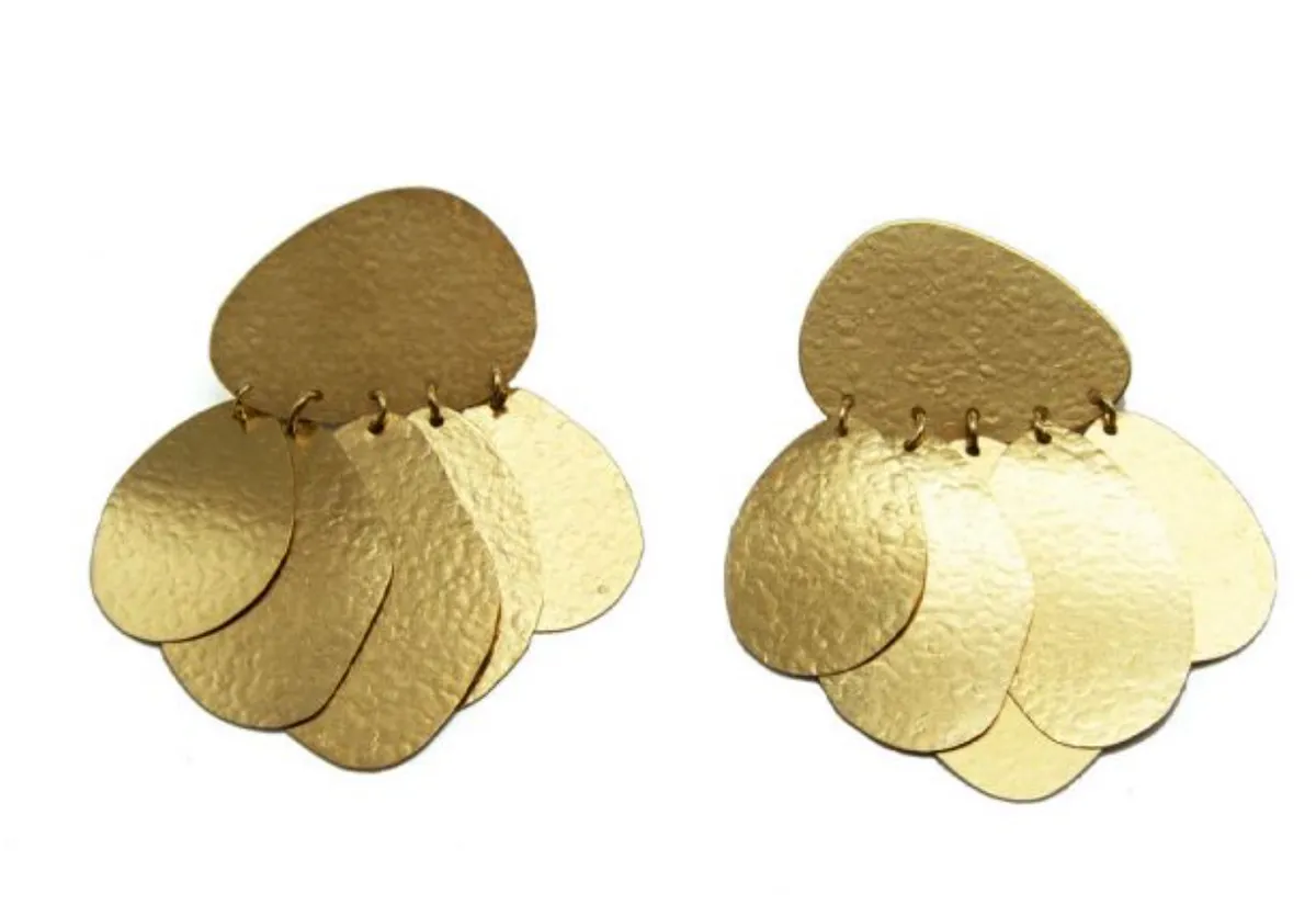 Gold petal earrings