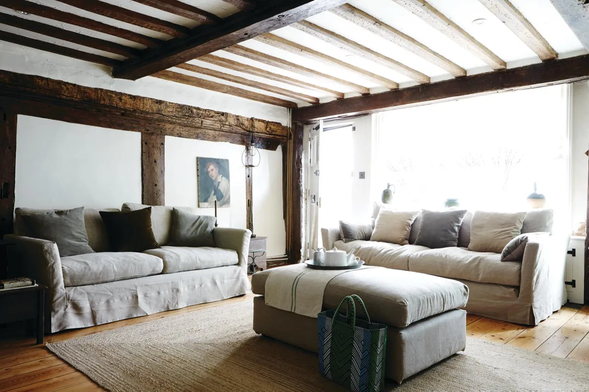 Tudor cottage, living room
