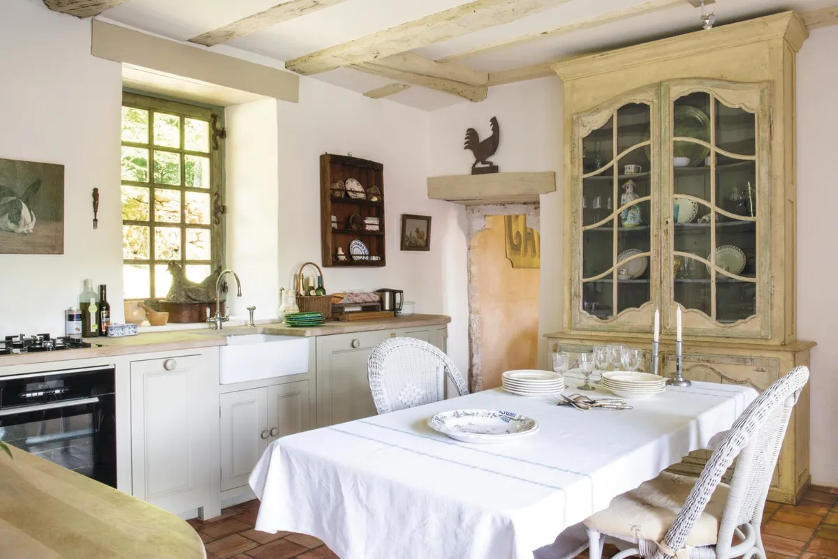 15th century farmhouse in south-west France, kitchen.