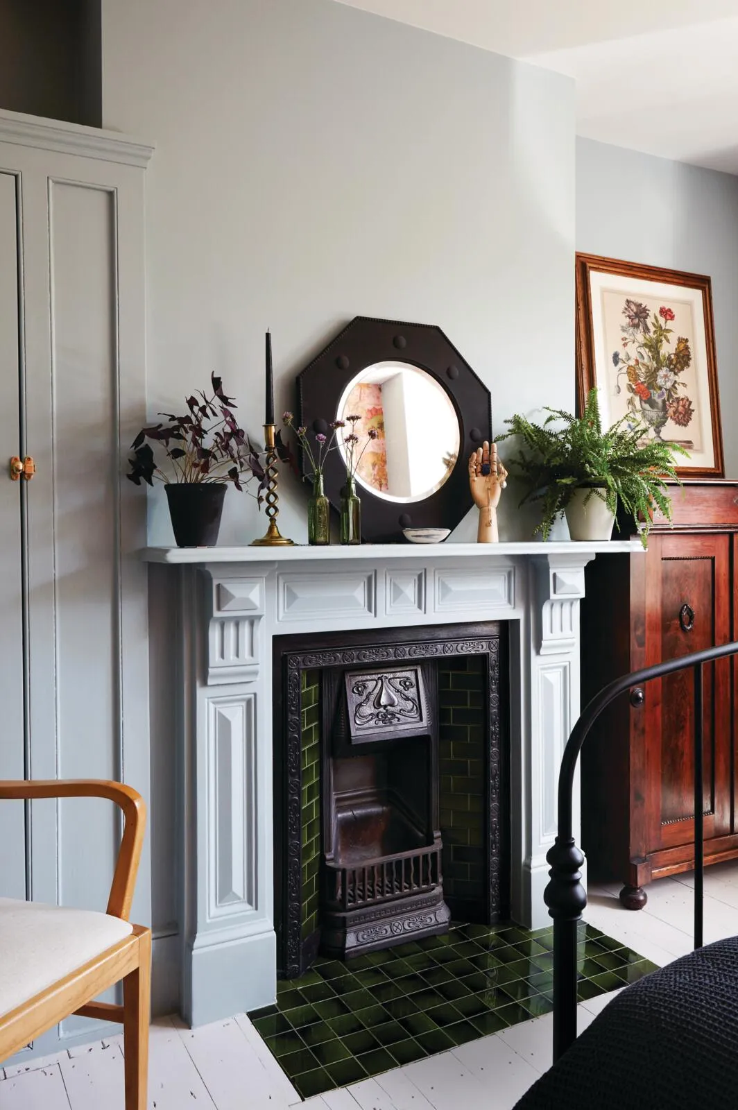 An Edwardian semi in south-east London, bedroom fireplace.