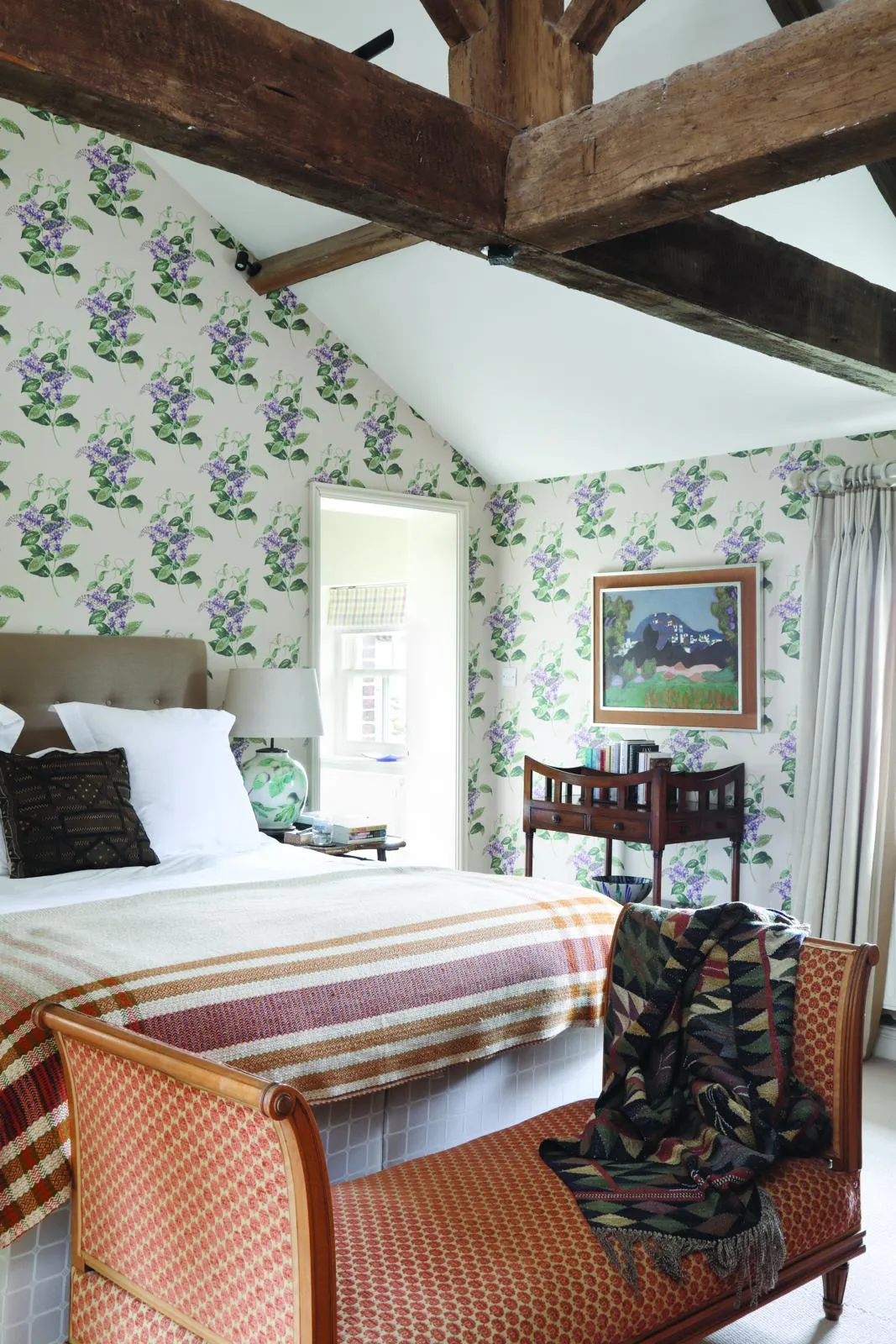 Regency-style home master bedroom