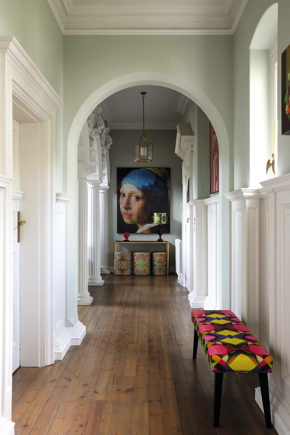 Hallway with Girl with a pearl earring painting