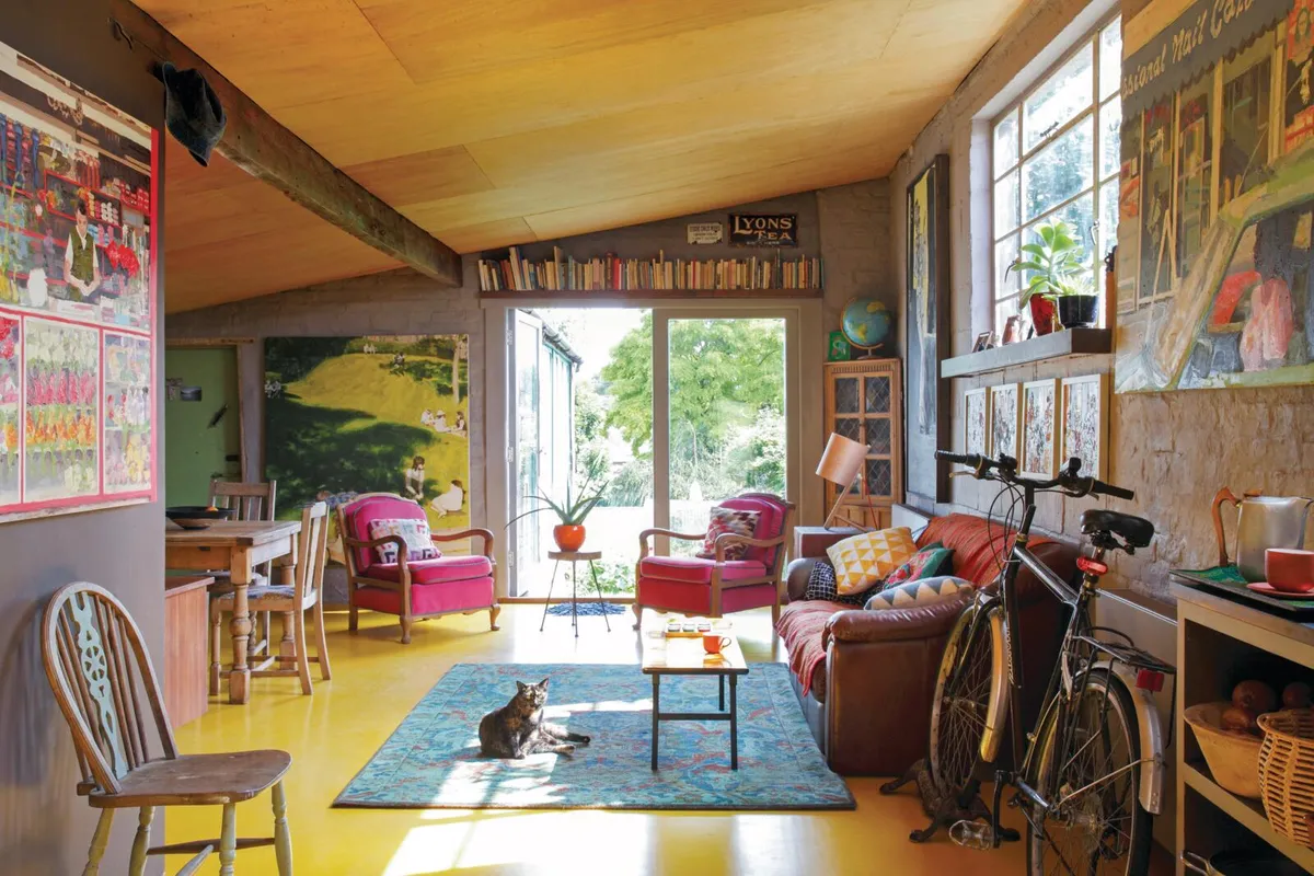 Converted builder's yard in South London, living area.