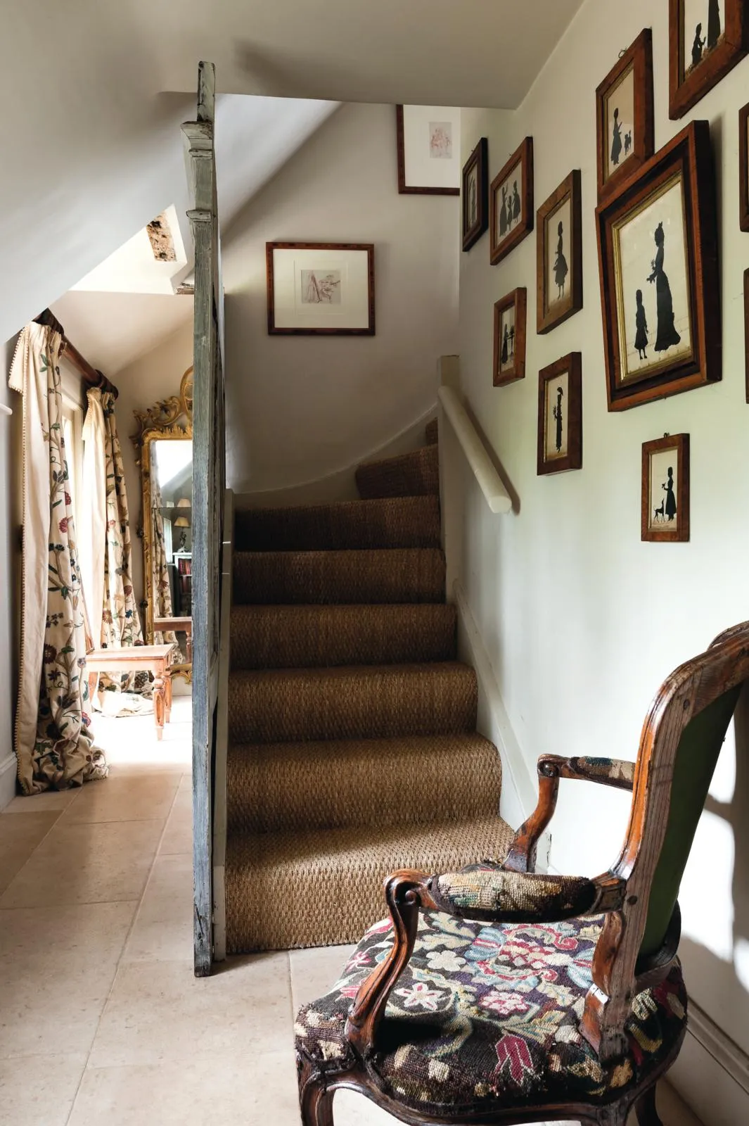 English country home stairwell