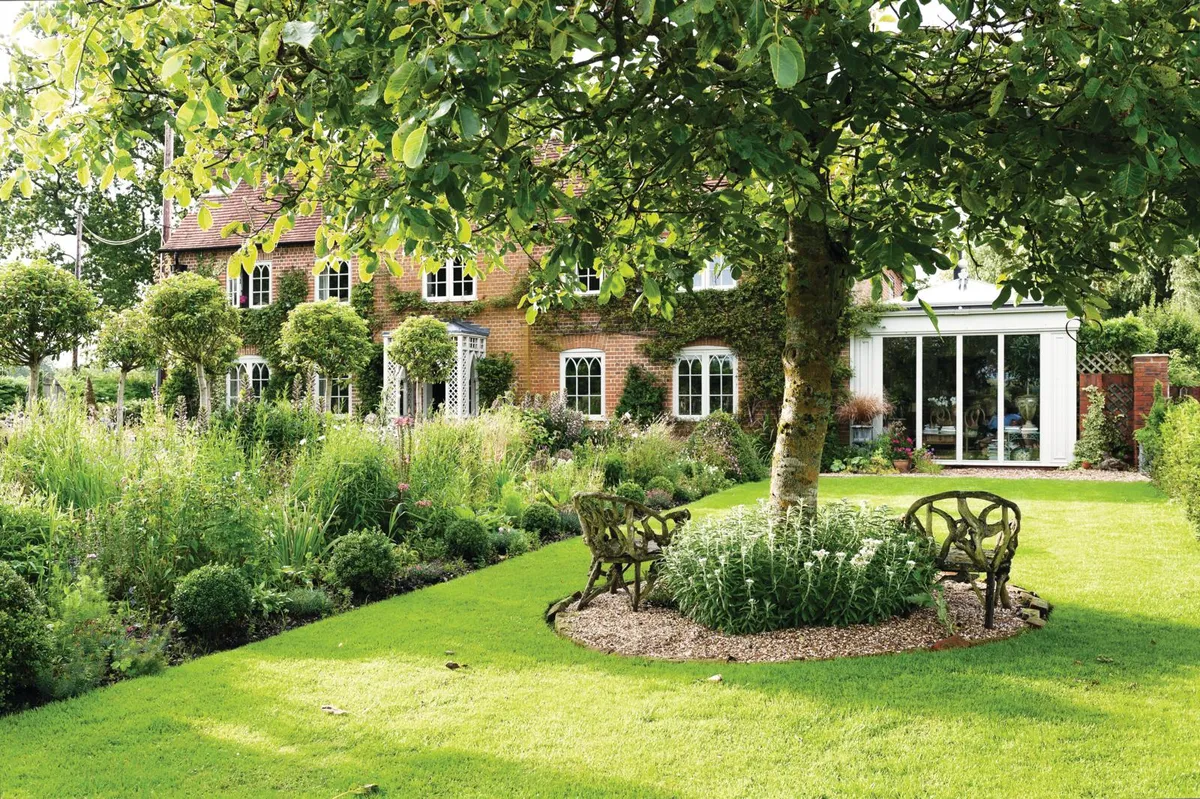 English country home garden and orangery