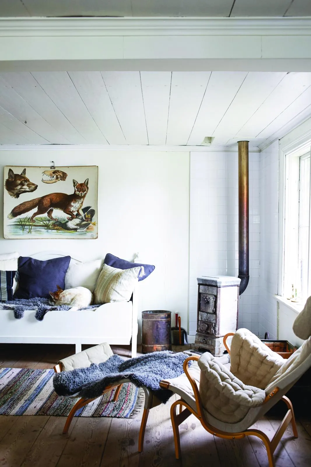 An antiques-filled lake house in Sweden