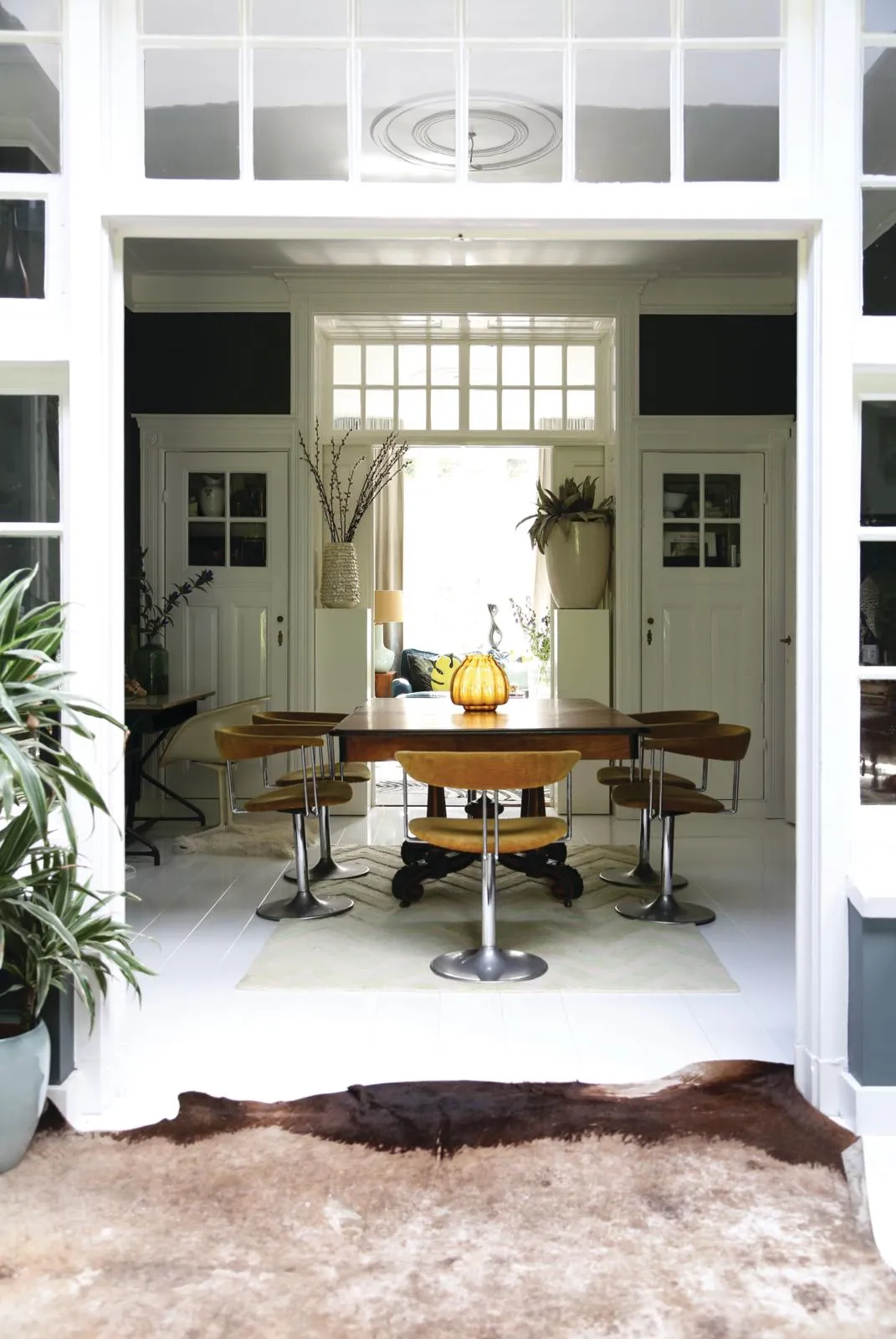 Dutch home, dining table and chairs.