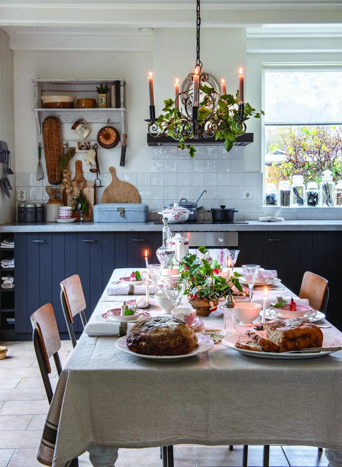 Festive Dutch home kitchen dining table