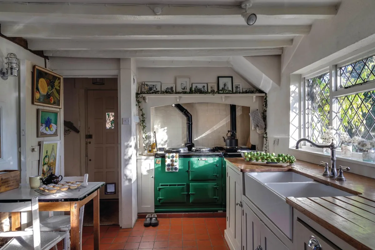 17th-century cottage kitchen with AGA