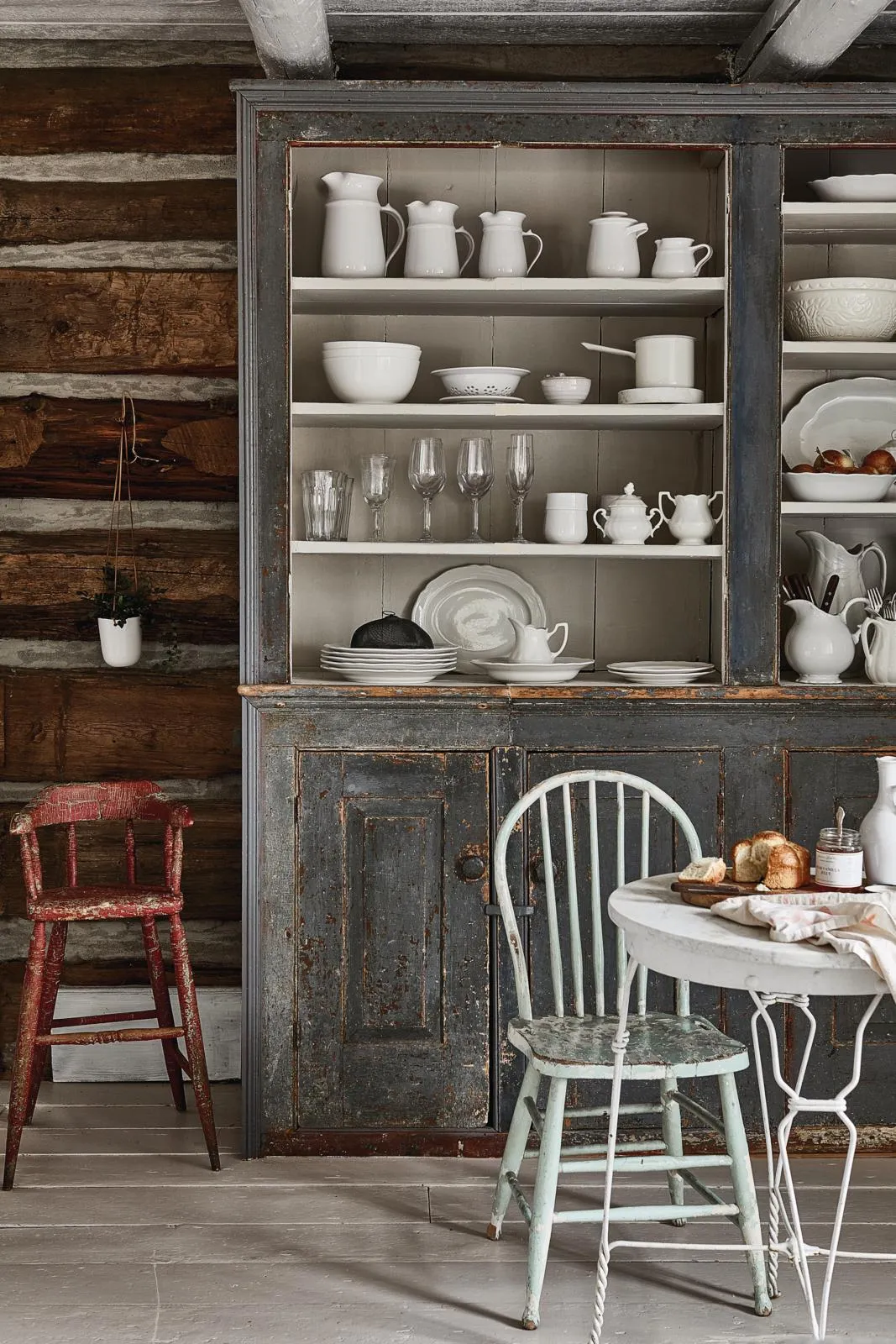 Relocated 1820s Canadian Inn kitchen dresser