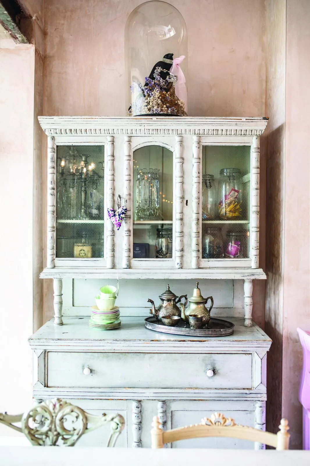 Romantic Regency Villa, vintage kitchen dresser