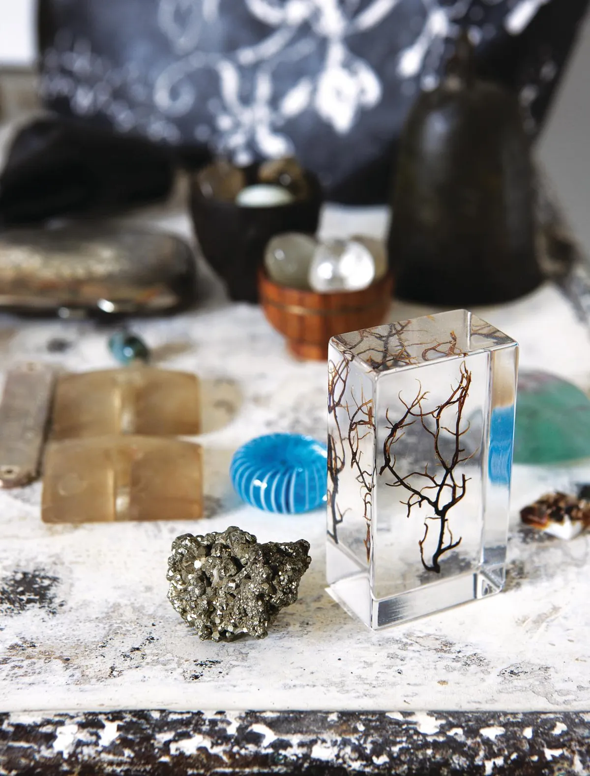 Victorian artisan cottage collection of natural curiosities and semi-precious stones