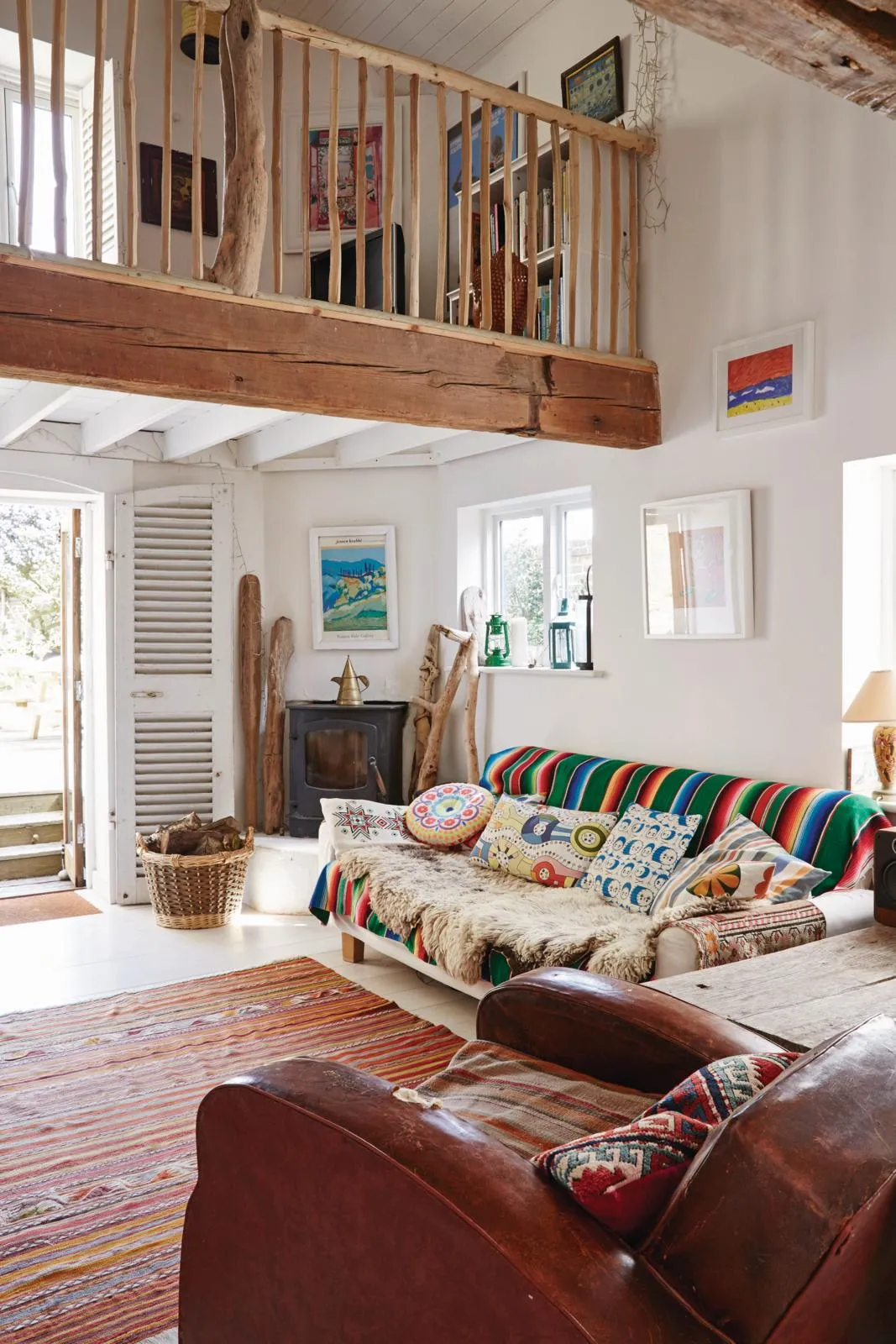 A former shambles Bridport Dorset double height living room