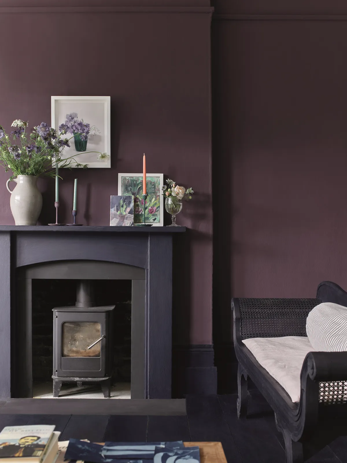 Annie Sloan purple living room