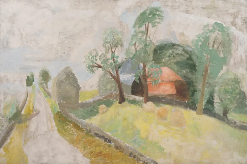 Winifred Nicholson, Roman Road, 1926, oil on canvas, 126.5 x 189.5 cm. Kettle’s Yard (WN5). Image courtesy of Trustees of Winifred Nicholson
