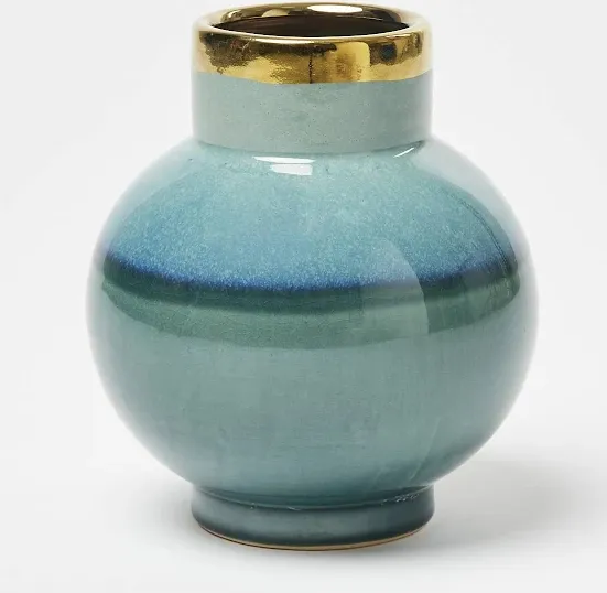 Teal Green Ceramic Vase