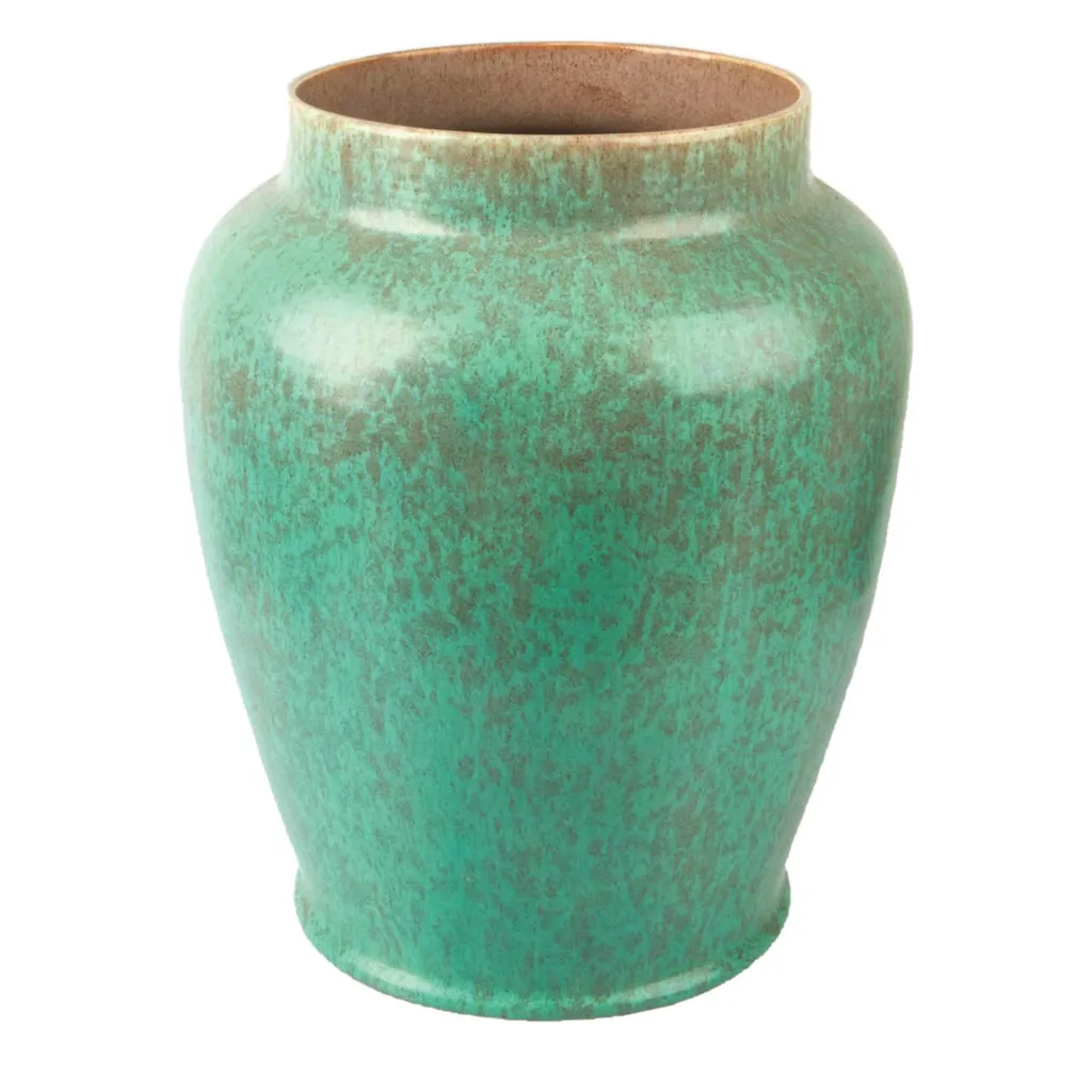 Sylvan-ware-vase-with-mottled-green-glaze