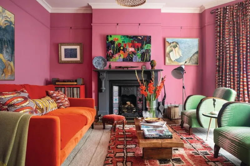 Vibrant Victorian villa sitting room